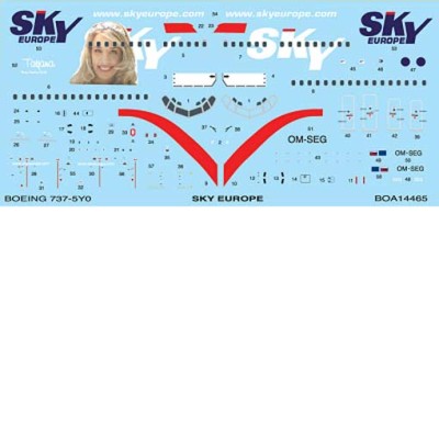 BOA Decals 14465 Boeing 737-55S SKY Europe (SKY) 1/144