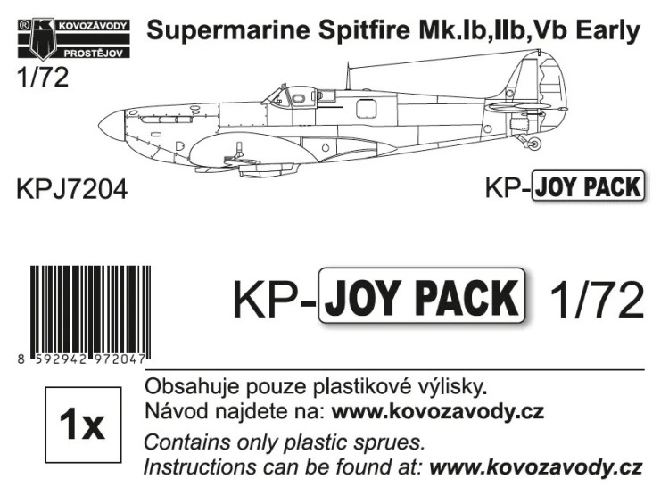 Kovozavody Prostejov J7204 Spitfire Mk.Ib, IIb., Vb early (KP-JOYPACK) 1/72