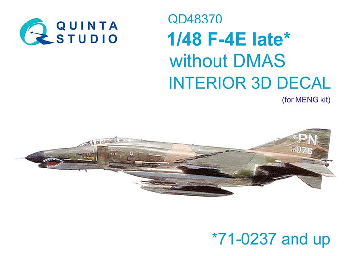 Quinta studio QD48370 F-4E late без DMAS (Meng) 3D Декаль интерьера кабины 1/48