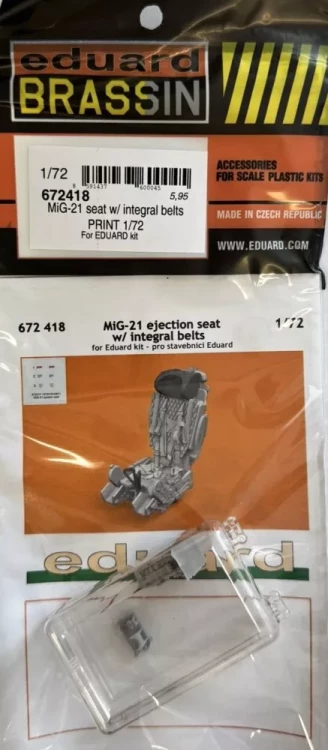 Eduard 672418 BRASSIN MiG-21 seat w/ integral belts PRINT 1/72