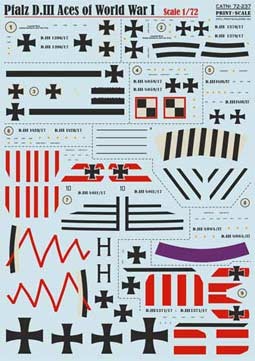 Print Scale 72-237 Pfalz D.III Aces of World War I 1/72