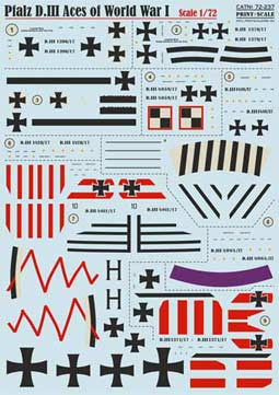 Print Scale 72-237 Pfalz D.III Aces of World War I 1/72