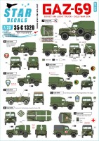 Star Decals 35-C1320 Soviet GAZ-69. Cold War era Soviet and Warsaw Pact countries. GAZ/UAZ-69 and GAZ- 69A 1/35