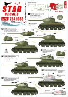 Star Decals 72-A1083 Soviet T-34-85 Red Army.Soviet T-34-85 tanks 1944-45.1944-45. Flattened 1944 turret and Factory 183 Nizhni Tagil turret 1/72