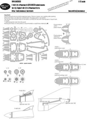 New Ware NWA-M0669 1/72 Mask F-4B/C/D/E/EJ/G/J Phantom II ADVANCED