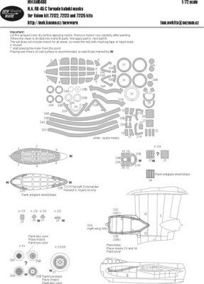 New Ware NWA-M0486 1/72 Mask N.A. RB-45C Tornado (VALOM 72122,23,25)