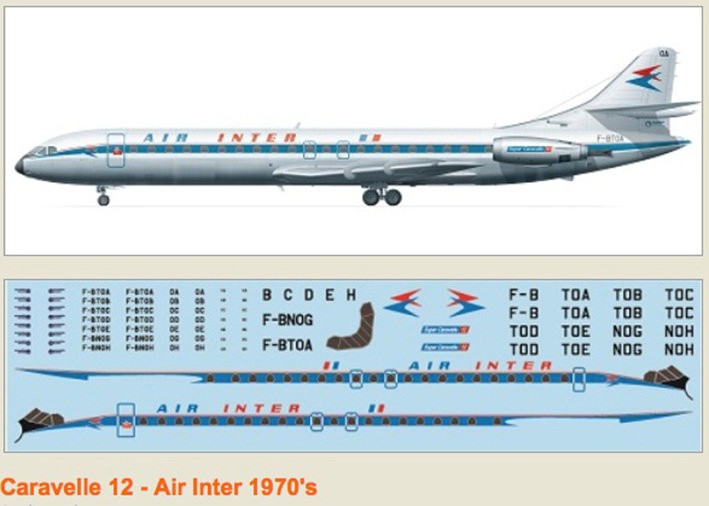 F-rsin Plastic FRP4069 Caravelle 12 Air Inter 70's 1/144