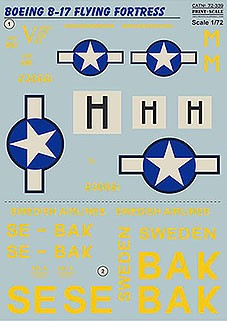 Print Scale 72-339 Boeing B-17 Flying Fortress (wet decals) 1/72