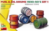 Miniart 24009 Fuel & Oil Drums 1930-50's German Type, Set 1 1/24