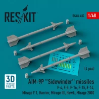 Reskit 48483 AIM-9P 'Sidewinder' missiles (4 pcs.) 1/48