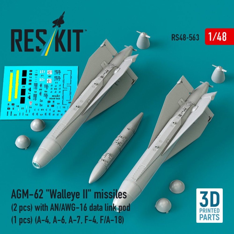 Reskit 48563 AGM-62 Walleye II w/ AN/AWG-16 pod (3 pcs.) 1/48