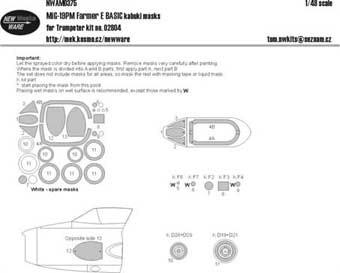 New Ware NWA-M0375 1/48 Mask MiG-19PM Farmer E BASIC (TRUMP 02804)