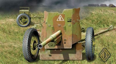 Ace Model 72242 Soviet 45mm AT gun (m1937) with limber (p/e shield) 1/72