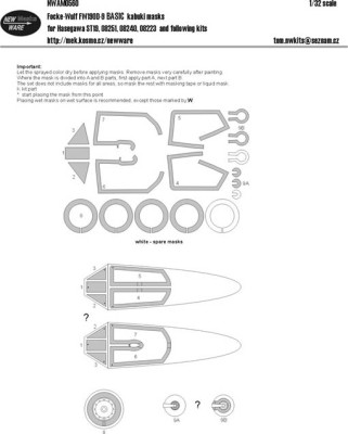 New Ware NWA-M0560 1/32 Mask Focke-Wulf Fw 190D-9 BASIC (HAS)