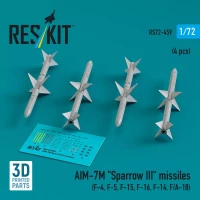 Reskit 72459 AIM-7M 'Sparrow III' missiles (4 pcs.) 1/72