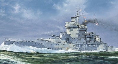 Trumpeter 05795 Корабль Линкор Уорспайт обр.1942 (1/700)