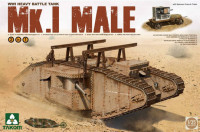 Takom 2031 Tank Mk.I Male 2 in 1 (with crane and flat trailer) 1/35