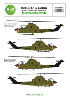Art Scale 200-D48032 Bell AH-1G Cobra HML-367 Scarface - part 8 Decal sheet 1/48