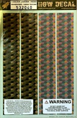 HGW 532040 Lozenge 5-colour Faded FABRIC (transp.) 1/32