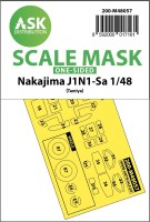 Art Scale 200-M48057 Nakajima J1N1-Sa wheels and canopy frame paint mask (outside only) 1/48