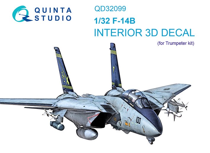 Quinta Studio QD32099 F-14B (Trumpeter) 3D Декаль интерьера кабины 1/32