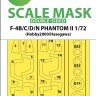 Art Scale 200-M72010 McDonnell F-4B/F-4C/F-4D/F-4N Phantom II wheels and canopy frame paint masks (inside & outside) 1/72