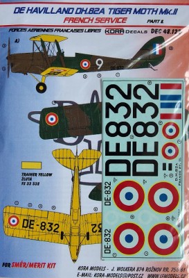 Kora Model DEC48122 DH.82A Tiger Moth (French Service) II. декали 1/48