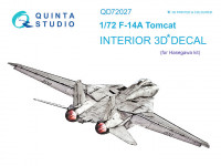 Quinta Studio QD72027 F-14A (для модели Hasegawa) 3D Декаль интерьера кабины 1/72