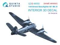 Quinta Studio QDS-48555 Bristol Beaufighter NF.Mk.VI (Tamiya) (малая версия) 3D Декаль интерьера кабины 1/48