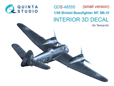 Quinta Studio QDS-48555 Bristol Beaufighter NF.Mk.VI (Tamiya) (малая версия) 3D Декаль интерьера кабины 1/48