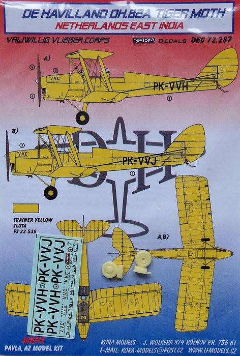 Kora Model DEC72287 DH.82A Netherlands East India декали декали 1/72