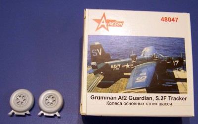 A-resin 48047 	Grumman Af2 Guardian, S.2F Tracker колеса основных стоек шасси 1/48