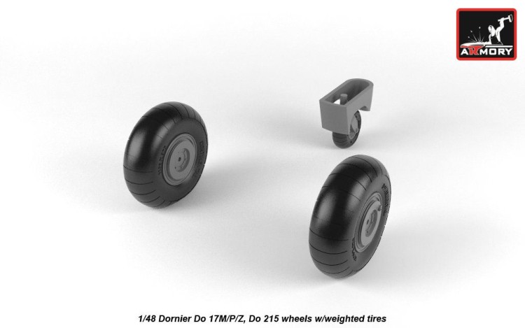 Armory ARAW48205 Dornier Do-17M/Do-17P/Do-17Z, Do-215B-5/Do-215B-4 wheels w/weighted tires/tyres 1/48