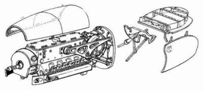 CMK 4008 Me 410 B - engine set for REV - MON (DB-603) 1/48