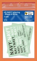 4+ Publications DMK7224 Decals US NAVY lettering B&W (2 sets) 1/72