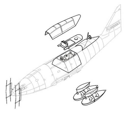 CMK 4113 Me 262B-1a/B1a/U1 (two seater,contains Eduard Exp. Mask) - conversion set for TAM 1/48