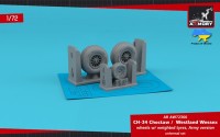 Armory ARAW72366 Sikorsky CH-34 Choctaw (Army version) / Westland Wessex wheels with weighted tyres "HBS, ITA, MTB, REV, TAM / universal 3D-Printed set 1/72