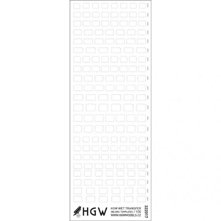 HGW 322017 Rivets - OBLONG templates (wet decals) 1/32