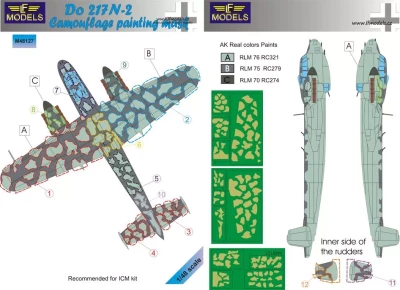 Lf Model M48127 Mask Do 217 N-2 Camouflage Painting (ICM) 1/48