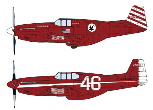 Hasegawa 02215 P-51C Mustang "Excalibur 3" (2 модели) 1/72