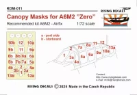 Rising Decals DM-011 Canopy mask for A6M2 'Zero' (AIRFIX) 1/72