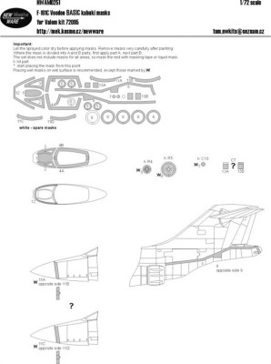 New Ware NWA-M0251 1/72 Mask F-101C Voodoo BASIC (VALOM 72095)