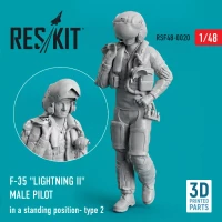 Reskit F48020 F-35 'Lightning II' male pilot stand.posit. 1/48