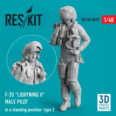 Reskit F48020 F-35 'Lightning II' male pilot stand.posit. 1/48