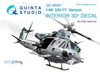 Quinta studio QD48091 UH-1Y Venom (для модели Kitty Hawk) 3D декаль интерьера кабины 1/48