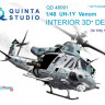 Quinta studio QD48091 UH-1Y Venom (для модели Kitty Hawk) 3D декаль интерьера кабины 1/48