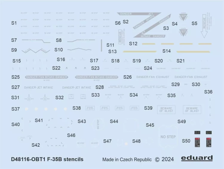 Eduard D48116 Decals F-35B stencils 1/48