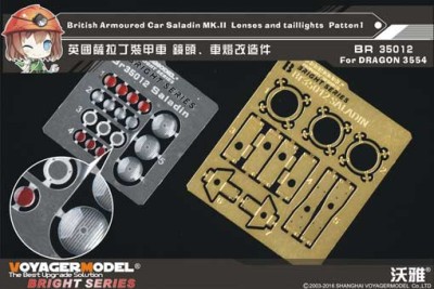 Voyager Model BR35012 British Armoured Car Saladin MK.II Lenses and taillights Patten1(DRAGON 3554) 1/35