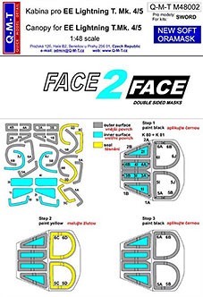 Q-M-T QMT-M48002 1/48 Face 2 Face Mask EE Lightning T.Mk. 4/5 (SWD)