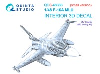 Quinta studio QDS-48388 F-16A MLU (Kinetic) (Малая версия) 3D Декаль интерьера кабины 1/48